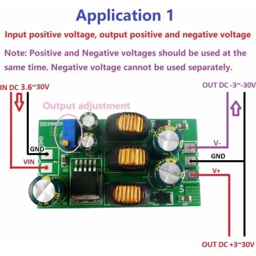 20W DC-DC 5V-30V TO 5V 6V 9V 12V 15V 24V Positive & Negative Boost-Buck sent up down Converter Dual Output Power Supply module