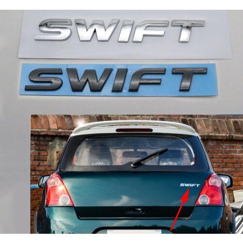 For Suzuki Swift Emblem Car Logo Sticker 3D Letter Word Rear Trunk ABS Plastic Chrome Silver Nameplate Auto Badge Decal