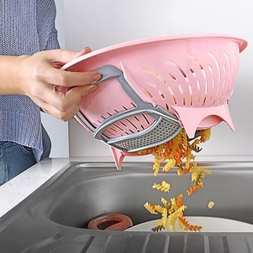 Colander smart door pasta strainer wash drain kitchen filter sieve fruit vegetable folding pasta basket accessories