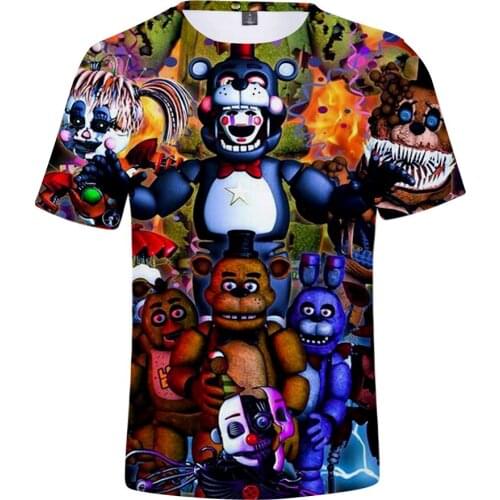 Summer Casual Hot sale 3D Printed T-shirt Fnaf Boy Girl Kids Short Sleeve T shirt Streetwear Men Women Children Cool Tops Tee