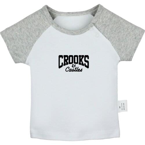 Punk Crooks and Castles Graffiti Art Design Newborn Baby T-shirts Toddler Graphic Raglan Color Short Sleeve Tee Tops