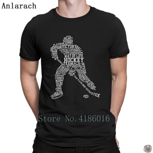 Ice Hockeys Text Figure t-shirts Tee tops Creature cool Clothes mens tshirt High quality Euro Size Spring Autumn New Arrival