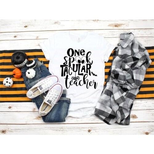 Halloween Teacher Shirt, One Spooktacular Teacher, Halloween Shirts for Teachers, Holiday Teacher Tee, Teacher Shirts O474