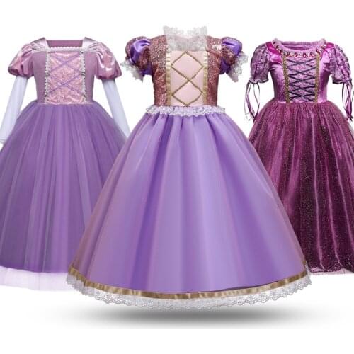 Girls Princess Costume Halloween Fancy Cosplay Dress Up Kids Birthday Clothes Children Carnival Party Sequin Disguise