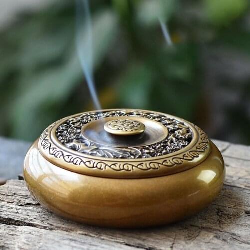 Plum blossoms orchid Pure Metal Brass Copper Coils incense Zinc Alloy Censer Thurible burner Coil Incense burner Incensory