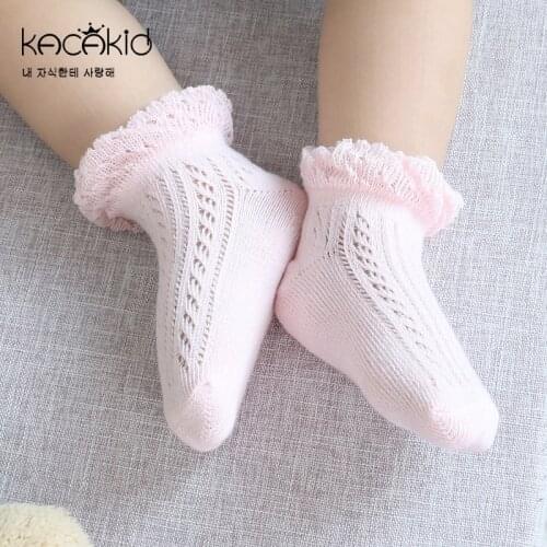KACAKID Unisex Baby Socks Summer Fishnet Kids Children Baby Boys Girls Socks Cute Cotton Wrinkle Wave Unisex Baby Socks ka1246
