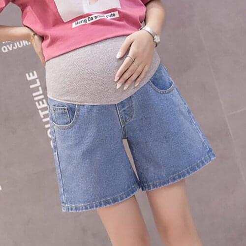 Summer Thin Denim Maternity Short Jeans Belly Loose Shorts Clothes for Pregnant Women Wide Leg Pregnancy Casual Shorts