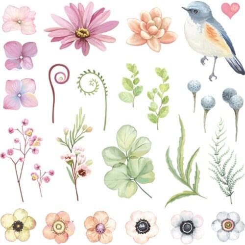 Small Flower Patch A Lot Heat Transfer Patches For Girl Women T-Shirt Clothing Patches Washable DIY Sticker On Clothes Y-084