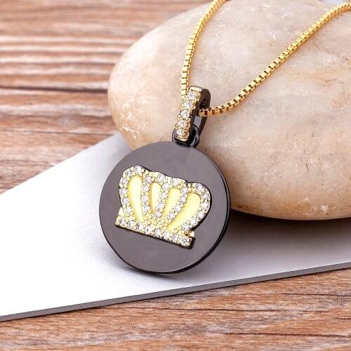 Trendy Classic Crown Zircon Pendant Women Girls Latest Wedding Royal Style Zircon Lady Party Boho Romantic Love Jewelry Gifts