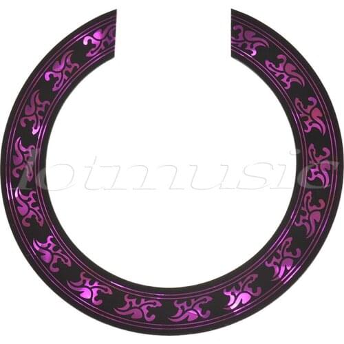 Soundhole Rosette Decal Sticker for Acoustic Classical Guitar Parts Black with Purple Pattern