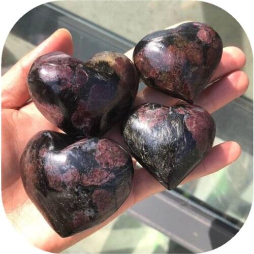 Natural quartz crystals healing stones astrophyllite garnet heart for other gifts&crafts