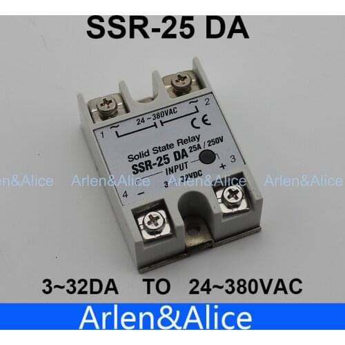 25DA SSR input 3-32V DC load 24-380V AC single phase AC solid state relay