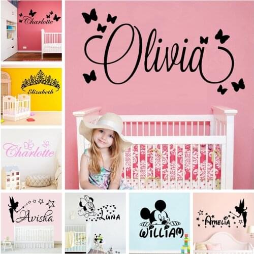 Custom Name Wall Sticker Removable Wall Decals For Kids Room Baby Room Decoration Wall Decor Sticker Mural