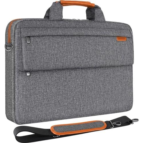 14 15.6 17 Inch Shockproof Laptop Sleeve Business Briefcase Waterproof Messenger Shoulder Bag for Notebooks Dark Grey
