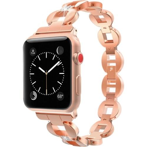 Luxury Stainless Steel Metal Strap for Apple Watch Band 38mm 42mm 40mm 44mm Gemstone Strap for iWatch 5 4 3 2 1 Accessories