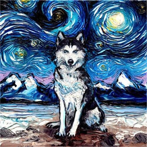 Animal Dog Printed Canvas 11CT Cross-Stitch DIY Embroidery Kit DMC Threads Craft Hobby Handicraft Handmade Counted Sales