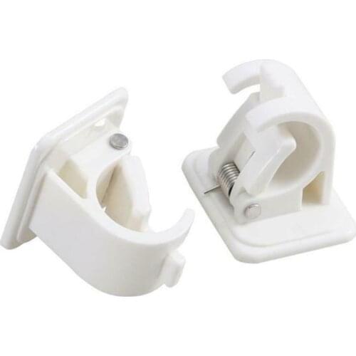 Self Adhesive Hooks Rod Bracket Towel Curtain Bracket Drapery Pole Hanging Rod Clip Wall Hooks
