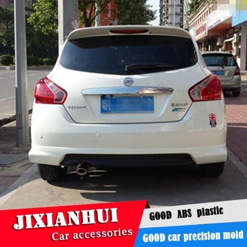 For Versa Spoiler 2011-2015 Nissan Tiida Spoiler WXK ABS plastic Material Car Rear Wing Color Rear Spoiler