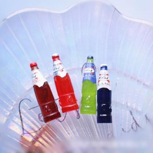 Tanduzi Wholesale 100PCS 3D Cute Flatback Resin Cabochons Simulation Food Wine Bottle DIY Dollhouse Miniature Resin Crafts