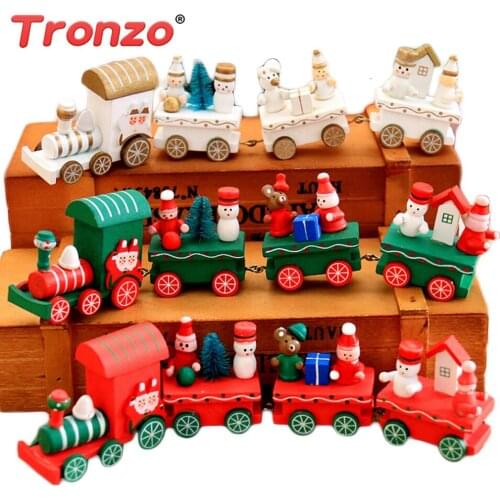 Tronzo Action Figure Wooden Christmas Decoration For Home Mini Train Figure Toys Train Decor Christmas Gift New Year Supplies