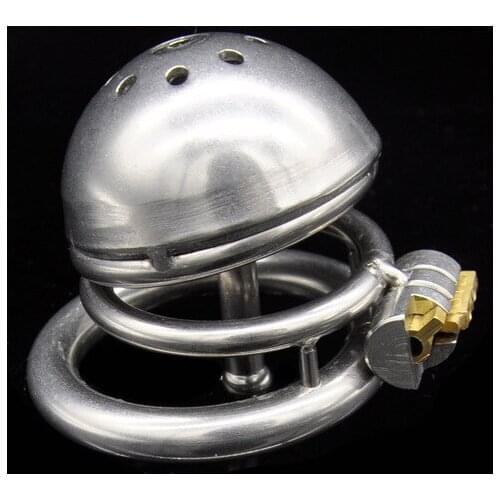 Prison Bird Stainless Steel Male Chastity Device with Catheter Cock Cage Chastity Belt Penis Ring Virginity Lock Cock Ring A221