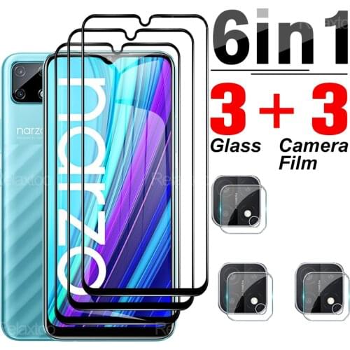 6 in 1 Camera Protector Glass For Oppo Realme Narzo 30A C25 On Realmy A C 30 25 Narzo30 Phone Transparent Screen Full Cover Film