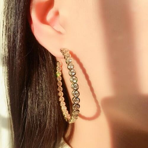 SINZRY hot Elegant big circle Earrings Cubic Zirconia vintage dangle earring women costume Jewelry