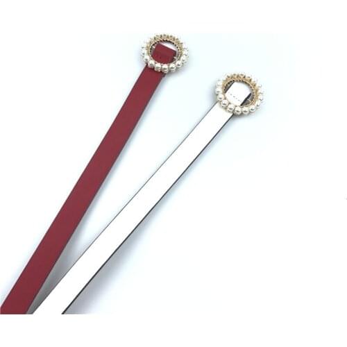 Womans Pearl buckle belt Fashion belt cowboy belt Perforated belt