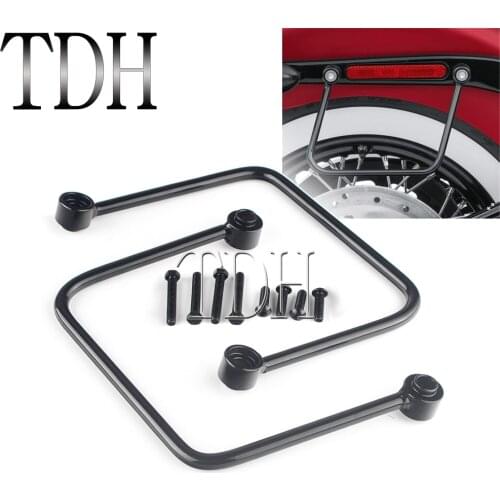 1 Set Gloss Black Motorcycle Rear Saddlebag Support Brackets Mounting Kit For Harley FLSL FXBB Softail Slim Street Bob 2018-2021