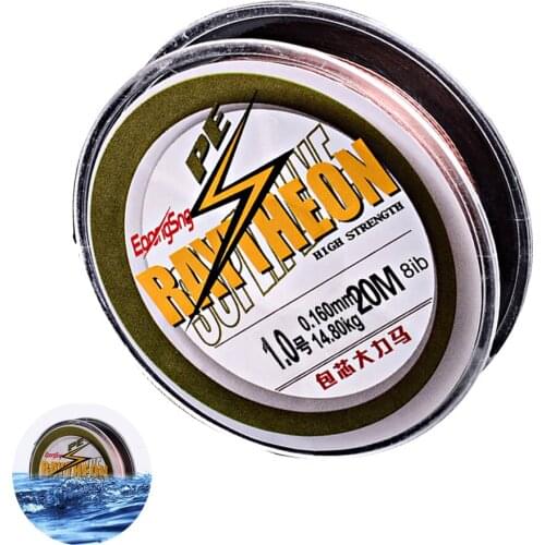 1PCS 20M 4 Braided PE Fishing Line With Core Super Strong Fishing Thread Abrasion Resistance Japan Multifilament Fishing Wire