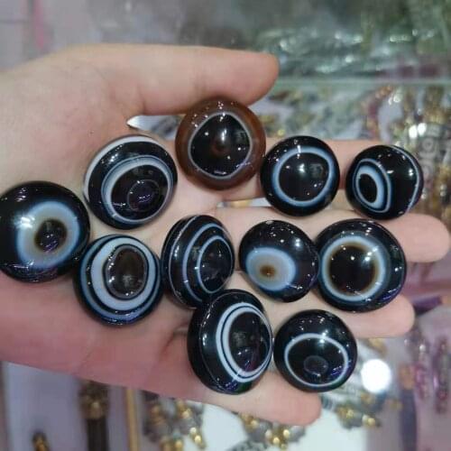 1pcs/lot natural black agate lambs eye beads Punched diy bracelets necklaces jewelry wholesale collected and watched gem Round
