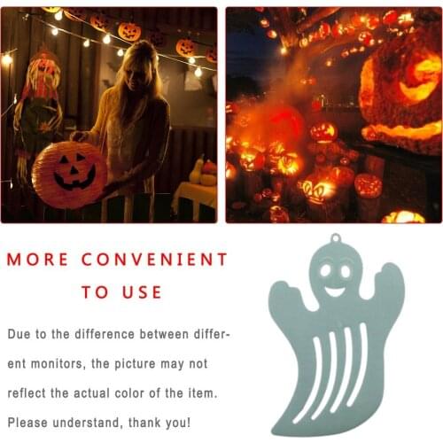 1pc Practical Lightweight Fluorescence Pumpkin Halloween Ornament Party Bar Fluorescent Pendant Horrible Lifelike Plastic Prop