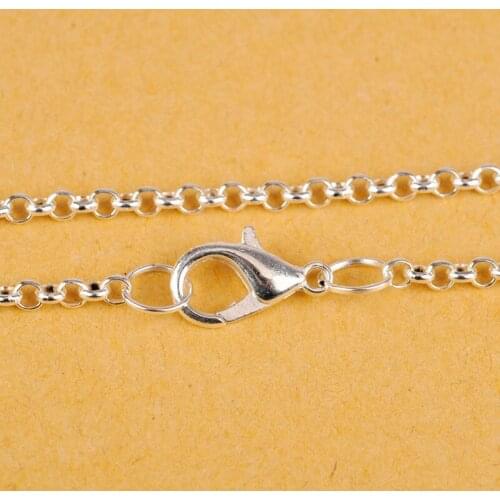 100pcs 2mm 2.5mm 3.2mm 3.8mm Bright Silver Plated 32inch 80cm Rolo Chain Necklaces Jewelry Findings