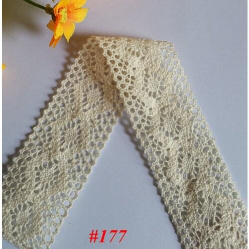4 Yards/lot Apparel Sewing Fabric DIY Ivory Cream Trim Cotton Crocheted Lace Fabric Wedding Decration Handmade Accessories Craft