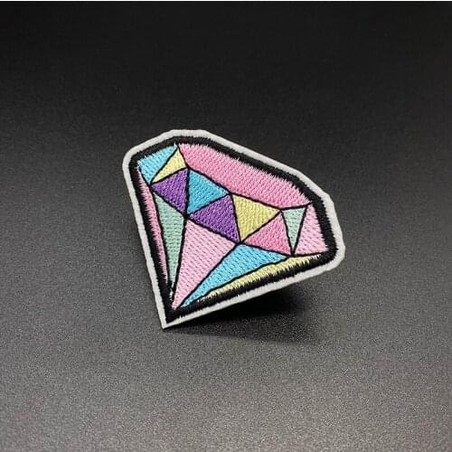 5PCS Diamond pink girl Cartoon Badges Embroidery Patch Applique Ironing Clothing Sewing Supplies Decorative Patches