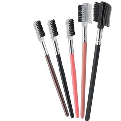 500pcs Eyebrow Eyelash Brush 2 in 1 Double eyebrow brush Eyebrow Comb Makeup Brush Cosmetic Tools
