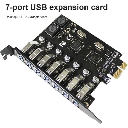 USB 3.0 PCI Express Adapter Card PCI E To 7 Ports USB 3 Expansion Adapter USB PCIe PCI-e X1 Hub controller Converter For Desktop