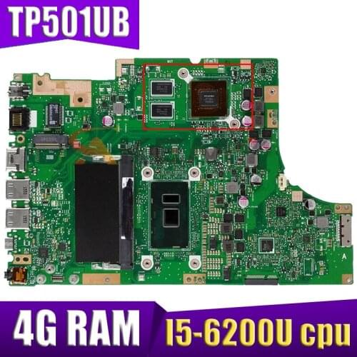 Akemy TP501U for ASUS TP501UB TP501UQK TP501UAM TP501UQ TP501UJ laptop motherboard TP501UB mainboard test OK I5-6200U cpu 4G RAM