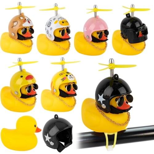 Yellow Duck with Helmet Handsome Car Dashboard Interior Decoration Accessories Gift for Friends Family