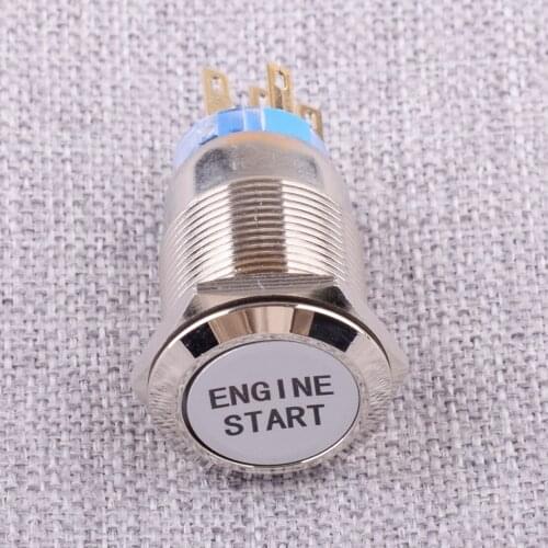 CITALL 12V White LED Car Engine Start Stop Push Button Switch Ignition Starter 3/4"