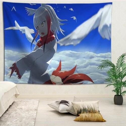 Kemono Friends Tapestries For Living Room Bedroom Hanging Wall Tapestry Retro Home Decor Yoga Beach Mat Custom logo
