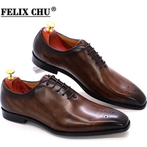 Classic Whole Cut Mens Oxford Dress Shoes Genuine Leather Calfskin Mens Shoes Handmade Lace Up Formal Wedding Shoes for Men