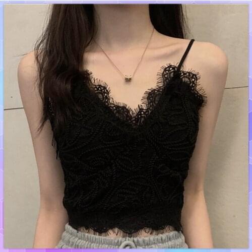 Sexy Lace Womens Crop Top Female White Corset Top Sleeveless Camisole Tube Top Backles Basic Tank Tops Summer Clothes For Women