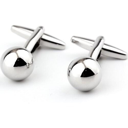 Round metal ball shape cufflinks mens shirts cufflinks cuff free shipping