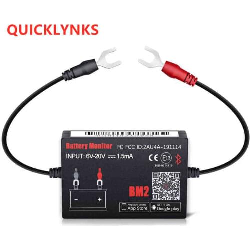 QUICKLYNKS Battery Monitor BM2 Bluetooth 4.0 Device Car 12V Battery Tester