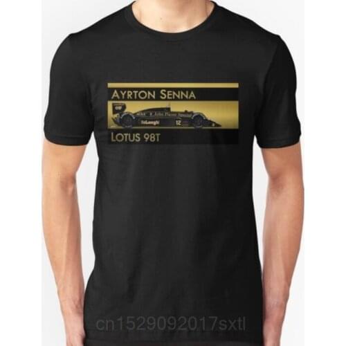 100% Cotton Short Sleeve Ayrton Senna Lotus 98T AYRTON SENNA Logo Mens T-Shirt Size S To 3XL