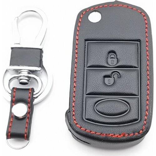 New Leather Car key Cover for LAND ROVER Range Rover Sport LR3 Discovery 3 Button Folding Flip Remote Key Fob Protect Case