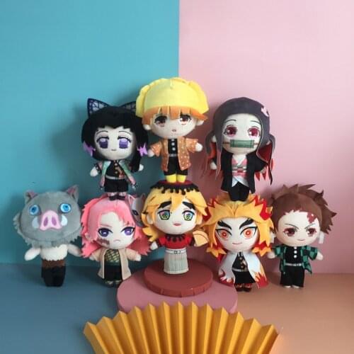 20cm Demon Slayer Plush Doll Kimetsu No Yaiba Kamado Nezuko Kamado Tanjirou Agatsuma Zenitsu Soft Stuffed Doll Cosplay Toys Doll