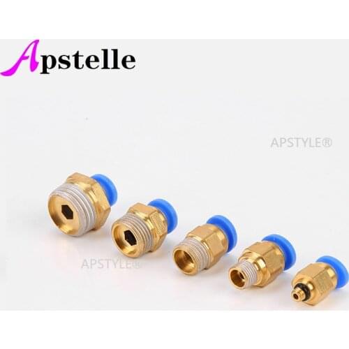 Air Pipe Pneumatic Connector 4mm 6mm 8mm 10mm 12mm Hose Tube Thread size 1/4" 1/2" 1/8" 3/8" Male Quick Coupling