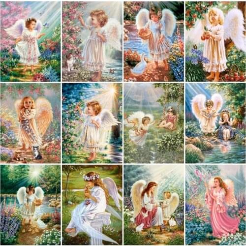 Full 5D Diy Diamond Painting Angel 3D Diamond Embroidery Portrait Cross Stitch Rhinestones Mosaic Needlework Handmade Hobby Gift